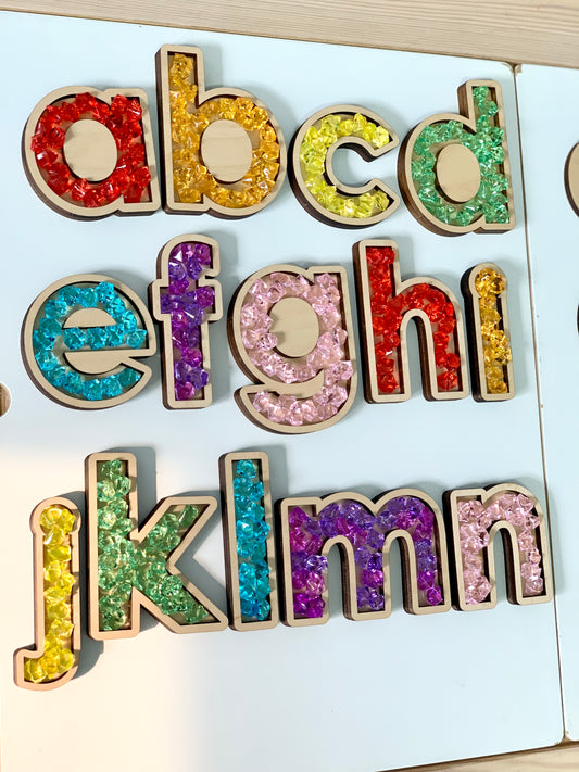 Alphabet and Number Trays, Laser Cut Letter and Number Sensory Trays