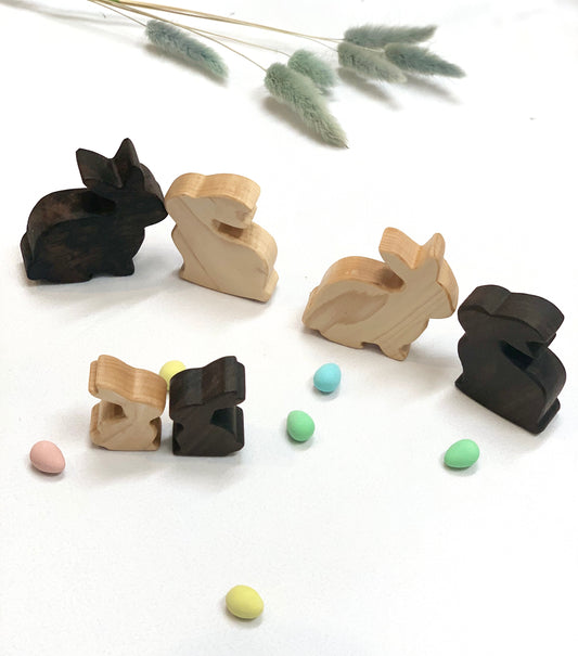 Wooden Toy Bunnies
