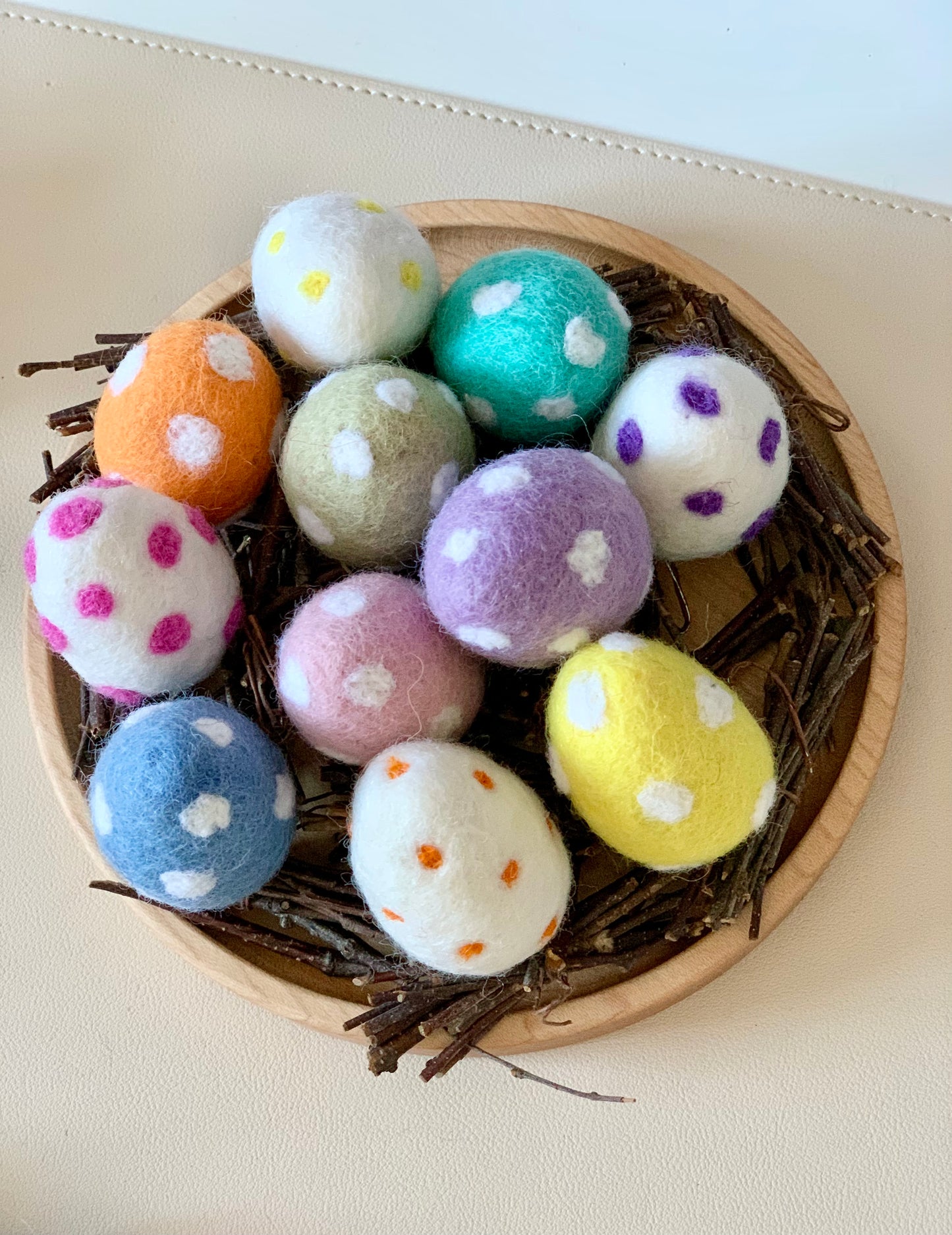 One Felt Egg with Spots