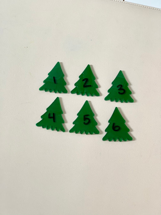 Tree Dry Erase Loose Parts - Set of 6 - Green or White
