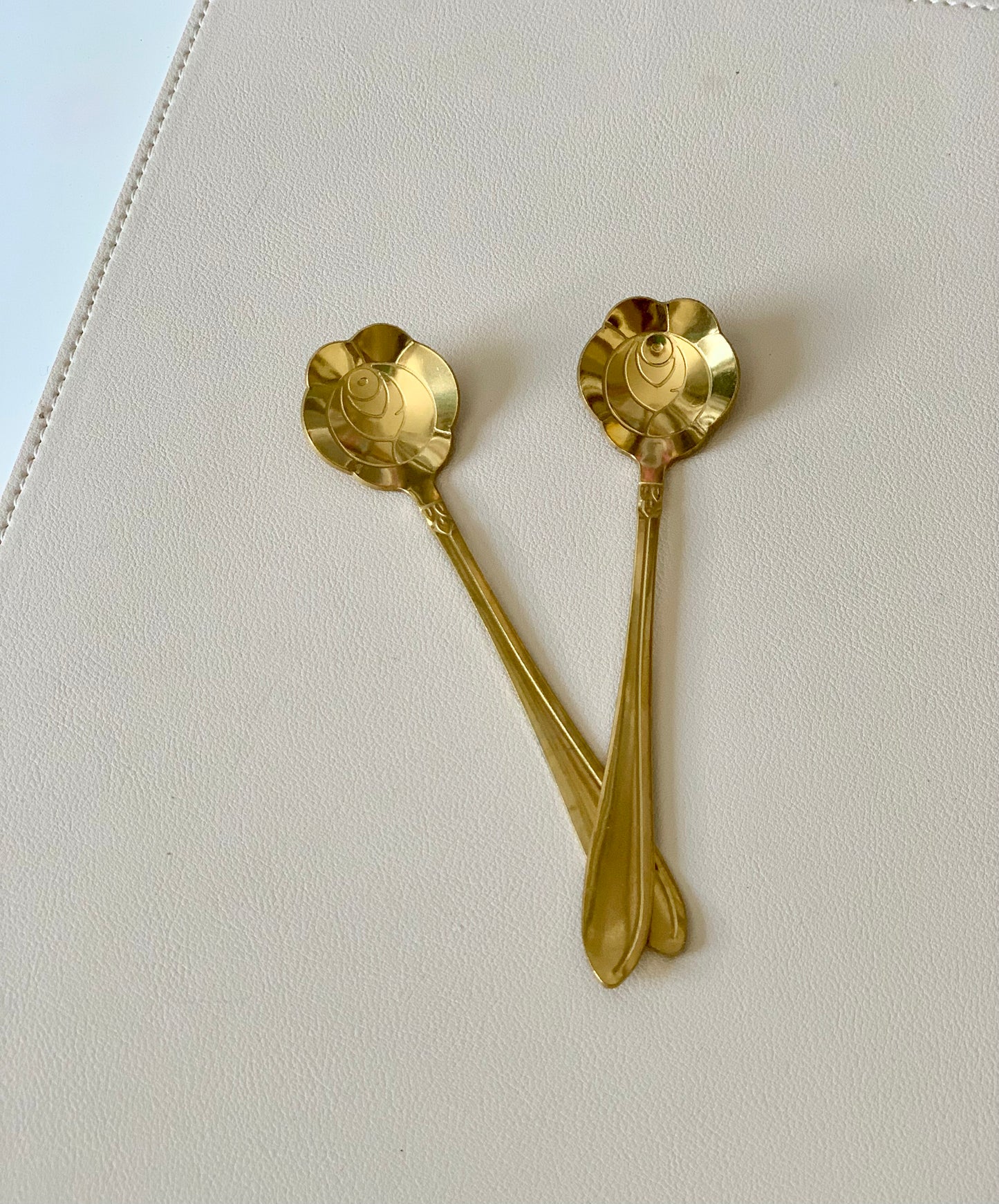 One Gold Floral Spoon