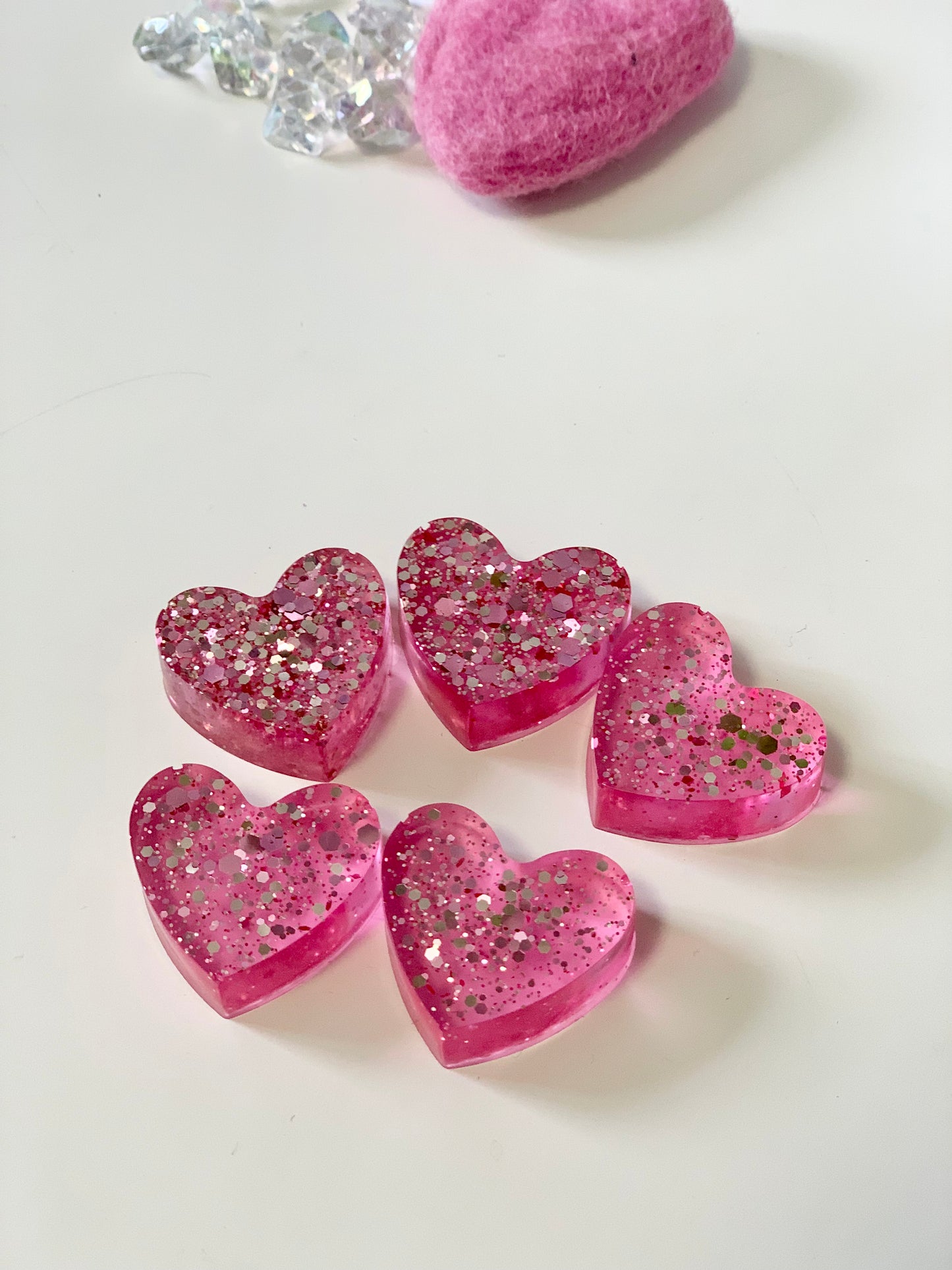 Heart Resin Loose Parts, Set of 5