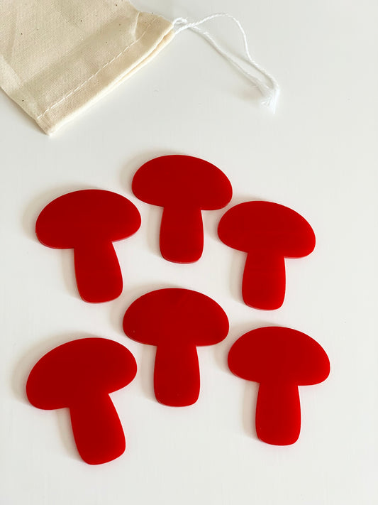 Mushrooms Dry Erase Loose Parts - Set of 6 - more colours available