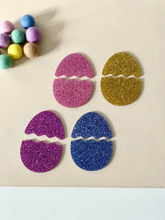 Little Dry Erasables - Glitter Broken Eggs - Set of 4 Eggs / 8 pcs