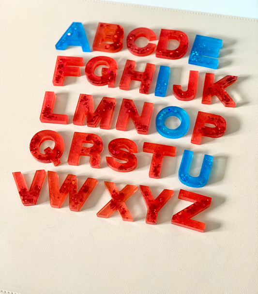 Montessori Resin Uppercase Alphabet • Movable Alphabet Set • Fits Resin Letter Flisat Insert
