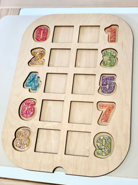 Counting Number Puzzle Flisat Table Top Insert • Resin Number Board