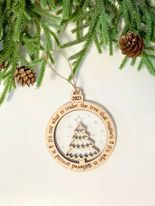 Wood & Acrylic Thoughtful Christmas Ornament