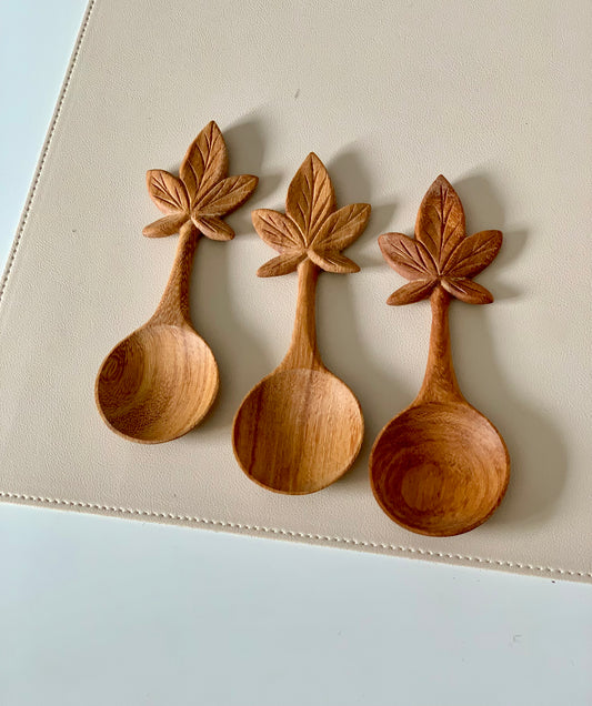 One Spoon with Leaf Handle