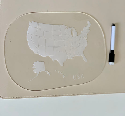 USA Map Dry Erase Tracing Board — Fits as a Flisat Insert