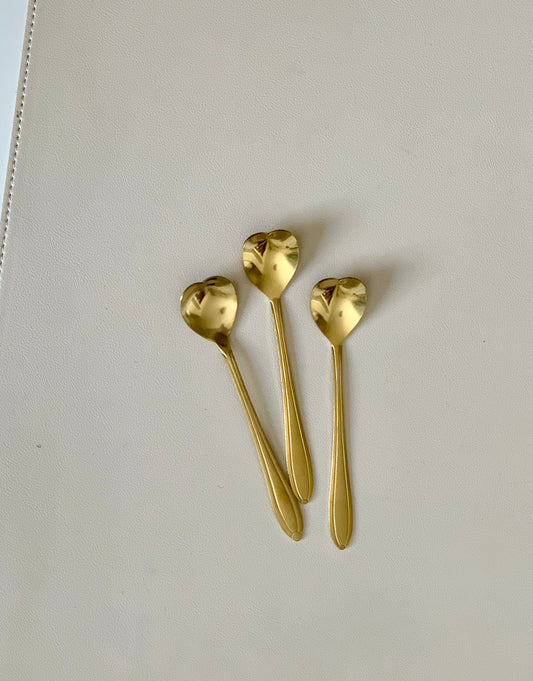 One Gold Heart Spoon