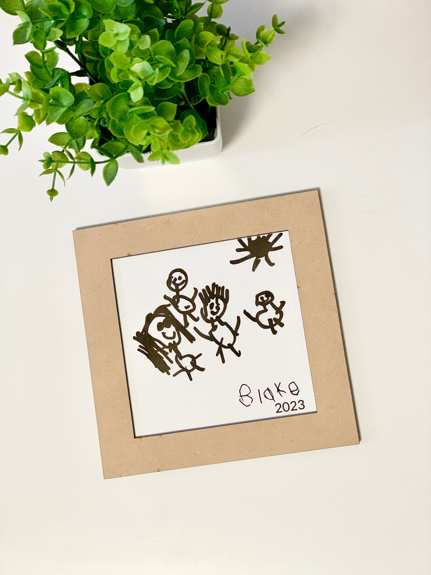 Child’s Drawing Traced into a Framed Picture