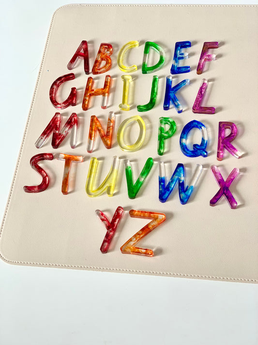 Rainbow Resin Uppercase Alphabet • Movable Alphabet Set • Style 2