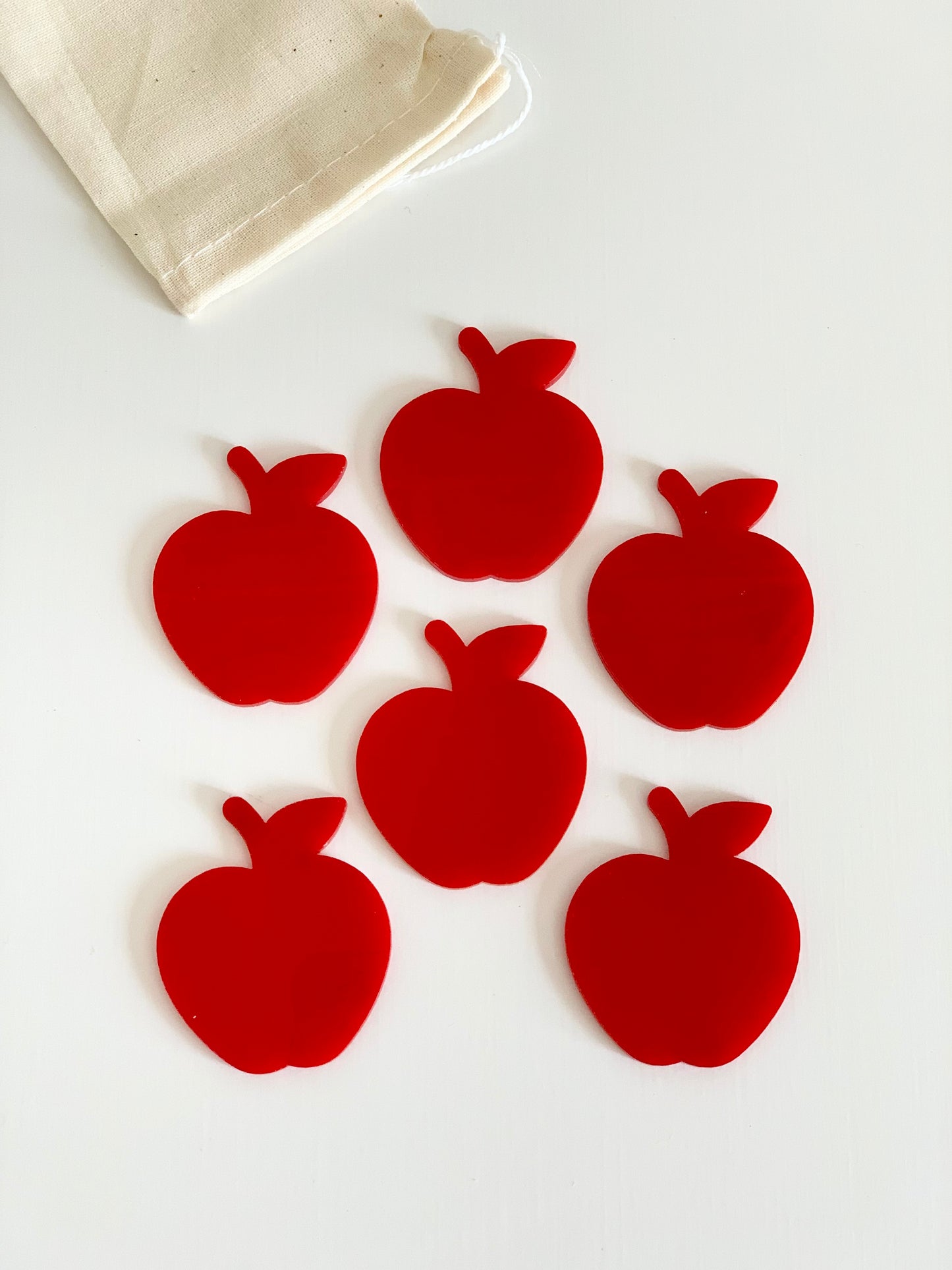 Apples Dry Erase Loose Parts - Set of 6 - more colours available