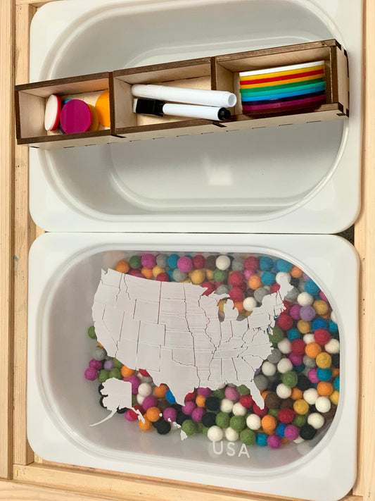 USA Map Dry Erase Tracing Board — Fits as a Flisat Insert