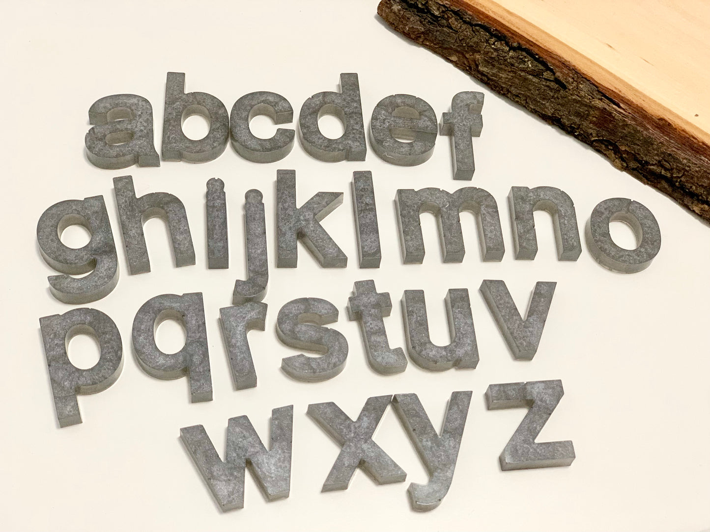 Black Tint Shimmer Resin Lowercase Alphabet • Movable Alphabet Set • Fits Resin Letter Flisat Insert
