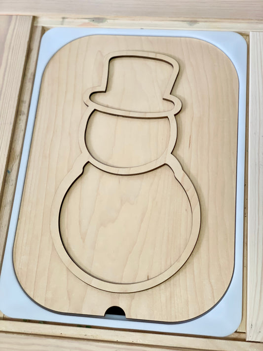 Fillable Snowman / Snow Person Flisat Table Top Insert