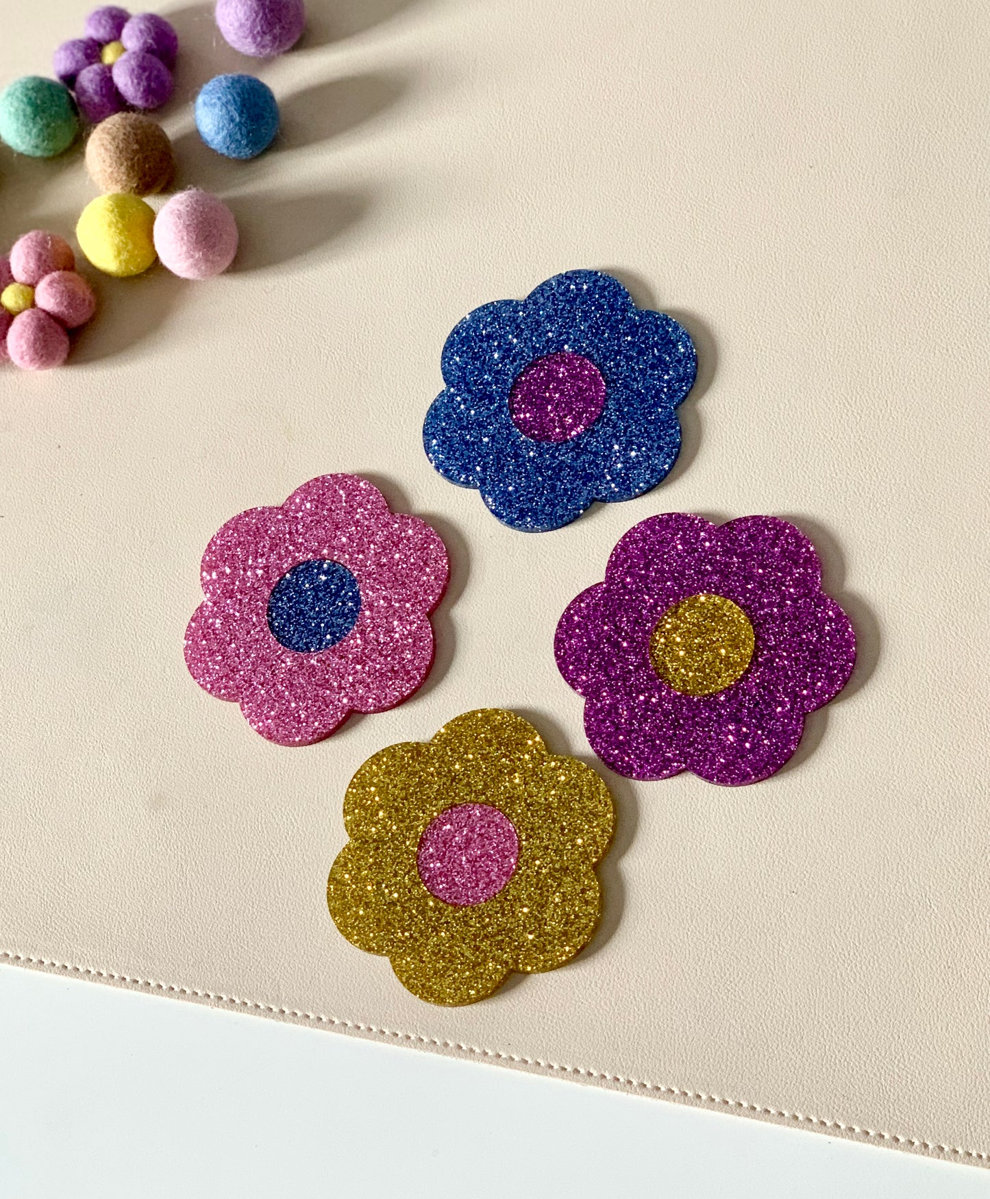 Little Dry Erasables - Glitter Flowers 2 Pieces - Set of 4 / 8 pcs - more colours available