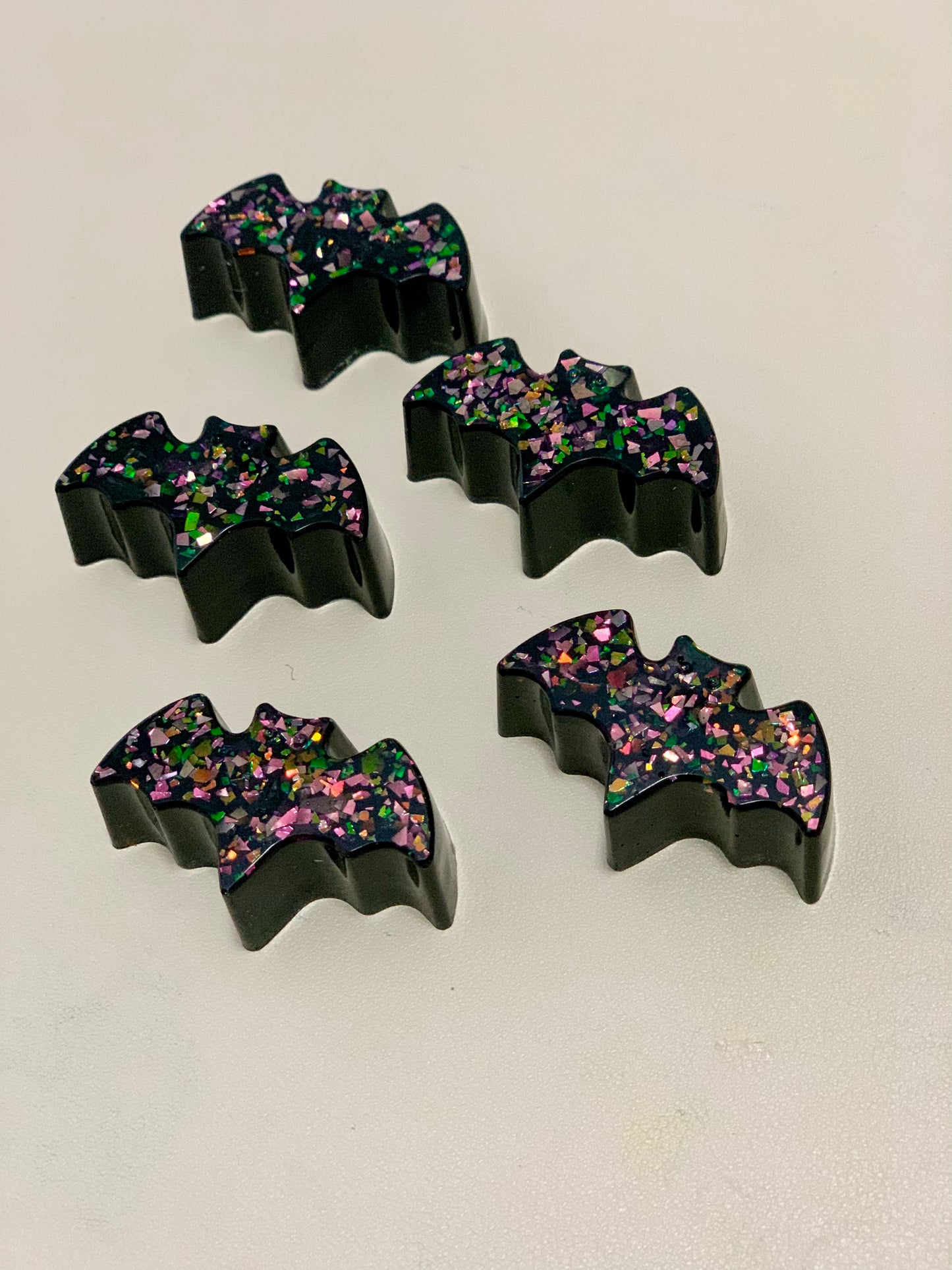 Glitter Bats Resin Loose Parts, Set of 5