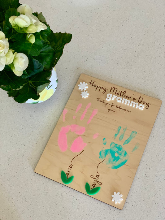 DIY Keepsake Flower Handprint Sign - Mother’s Day, Birthday, Christmas etc.