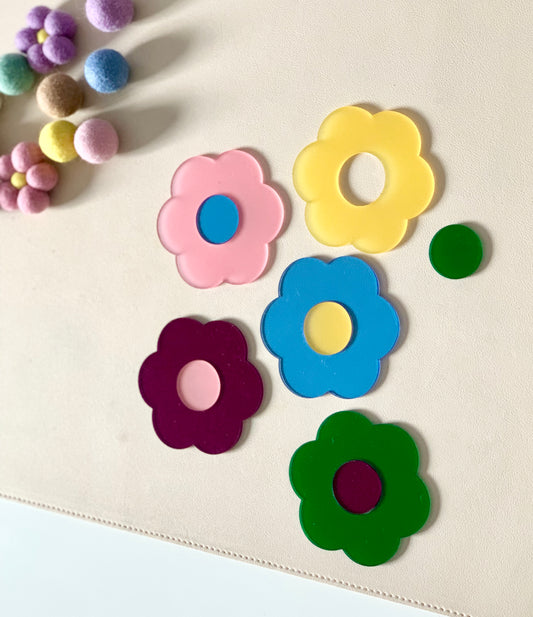 Little Dry Erasables - Translucent Flowers 2 Pieces - Set of 5 / 10 pcs - more colours available