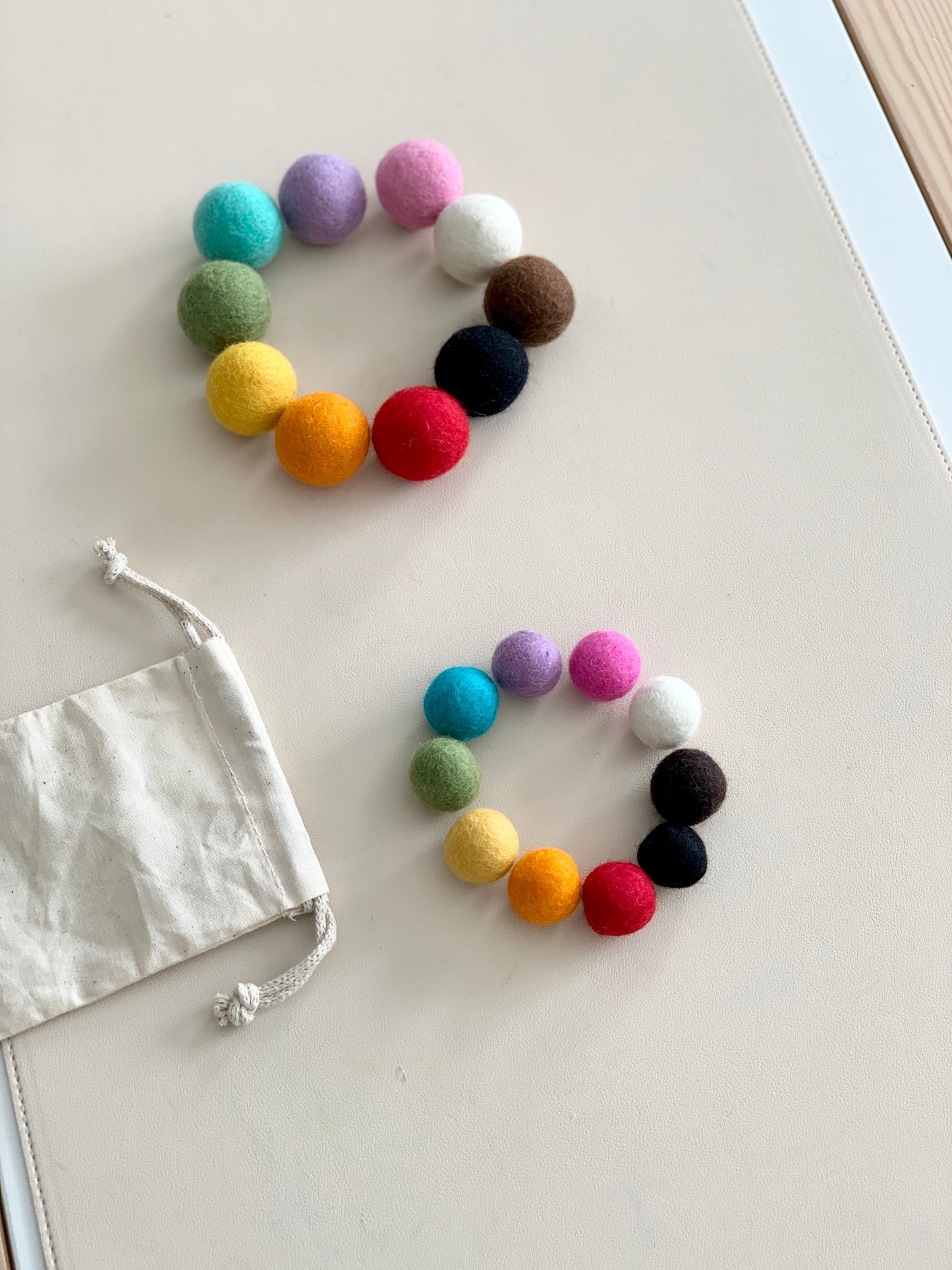Package of 10 felt balls — Add on for Wood Colour Sorting Flisat Table Bin Lid