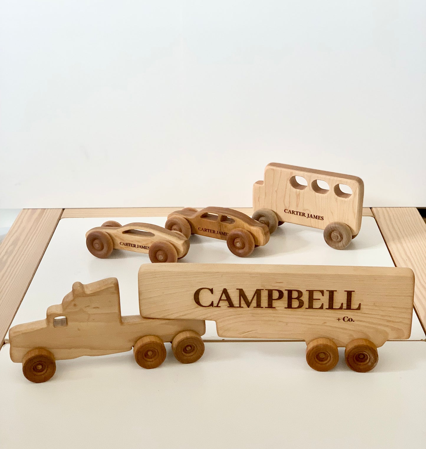 Wooden Toy Semi Truck / Push Car