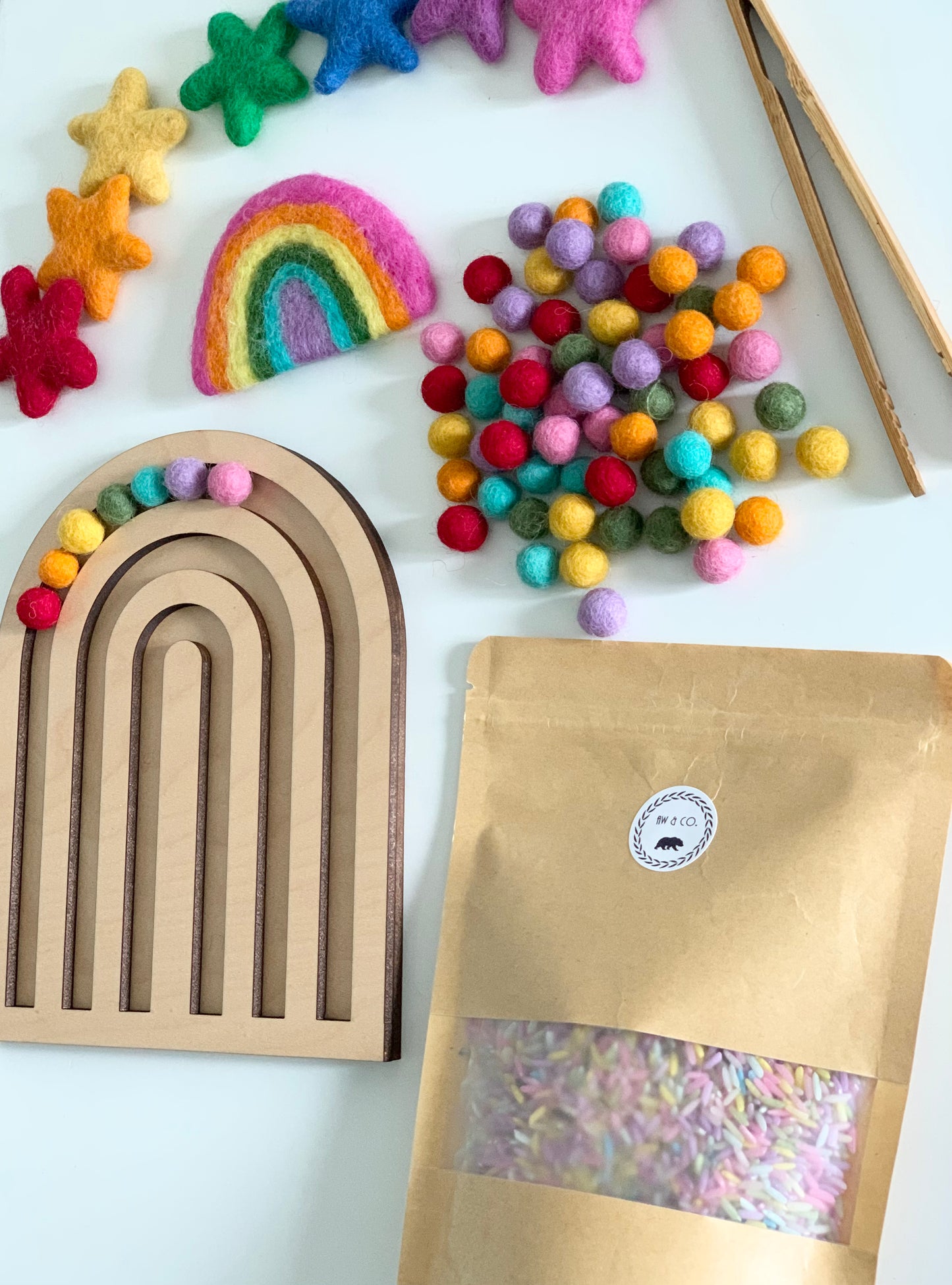 Laser Cut Wooden Rainbow Tray Flisat Insert — fits small trofast bin