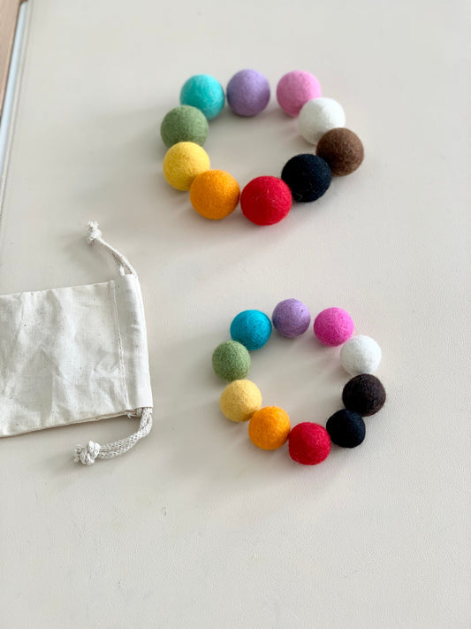 Package of 10 felt balls — Add on for Wood Colour Sorting Flisat Table Bin Lid