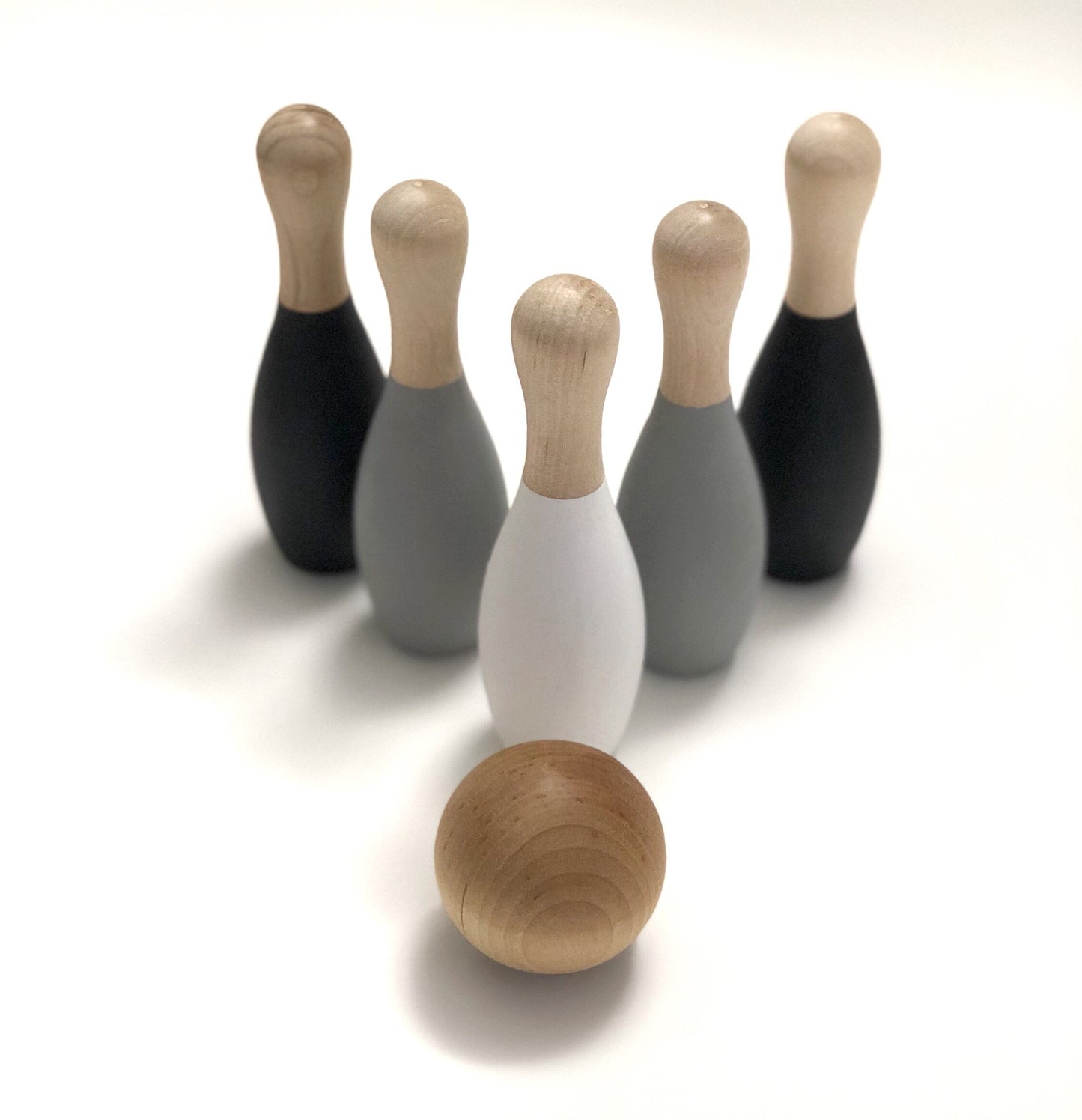 Monochrome Wood Bowling Set