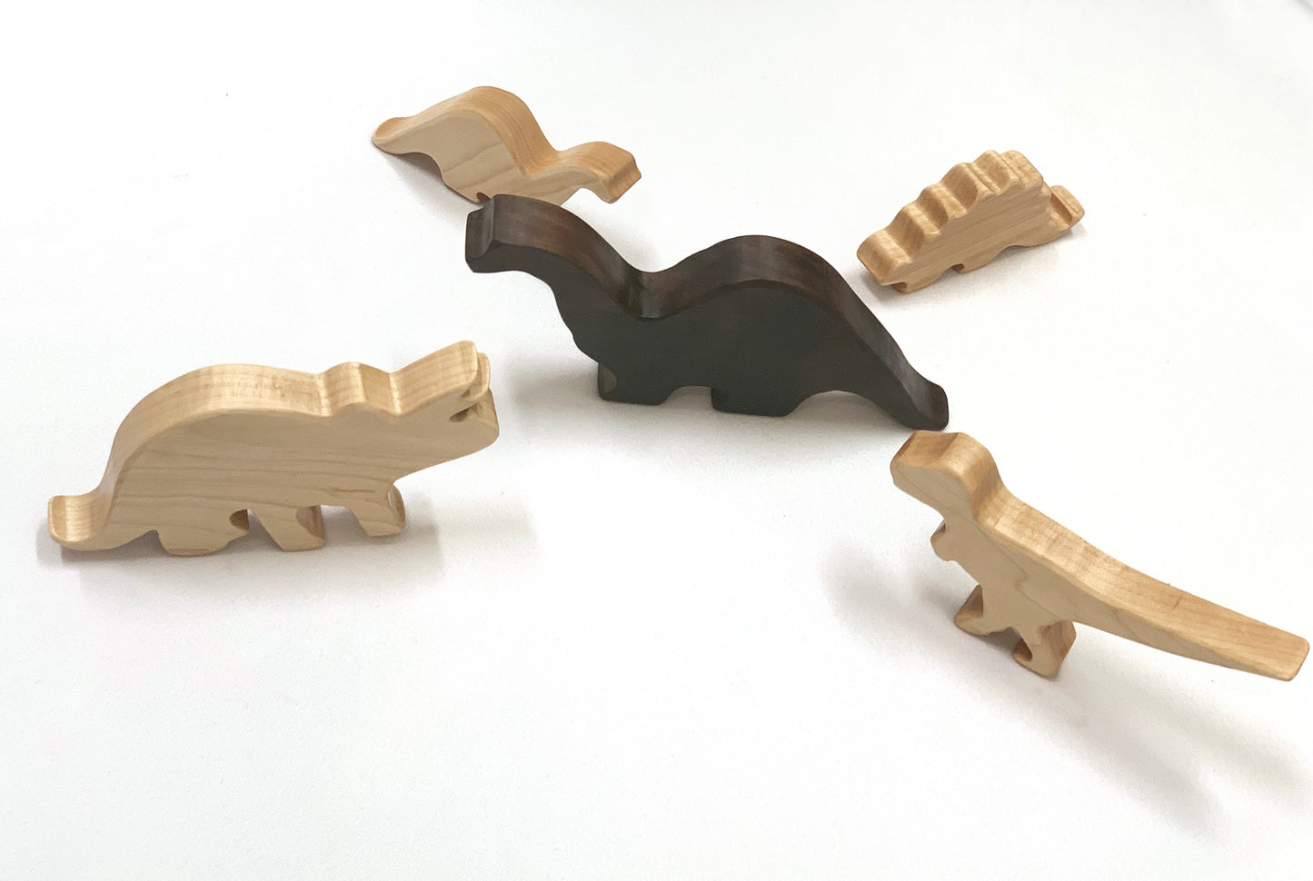 Baby Long Neck Brachiosaurus Wood Toy Figurine