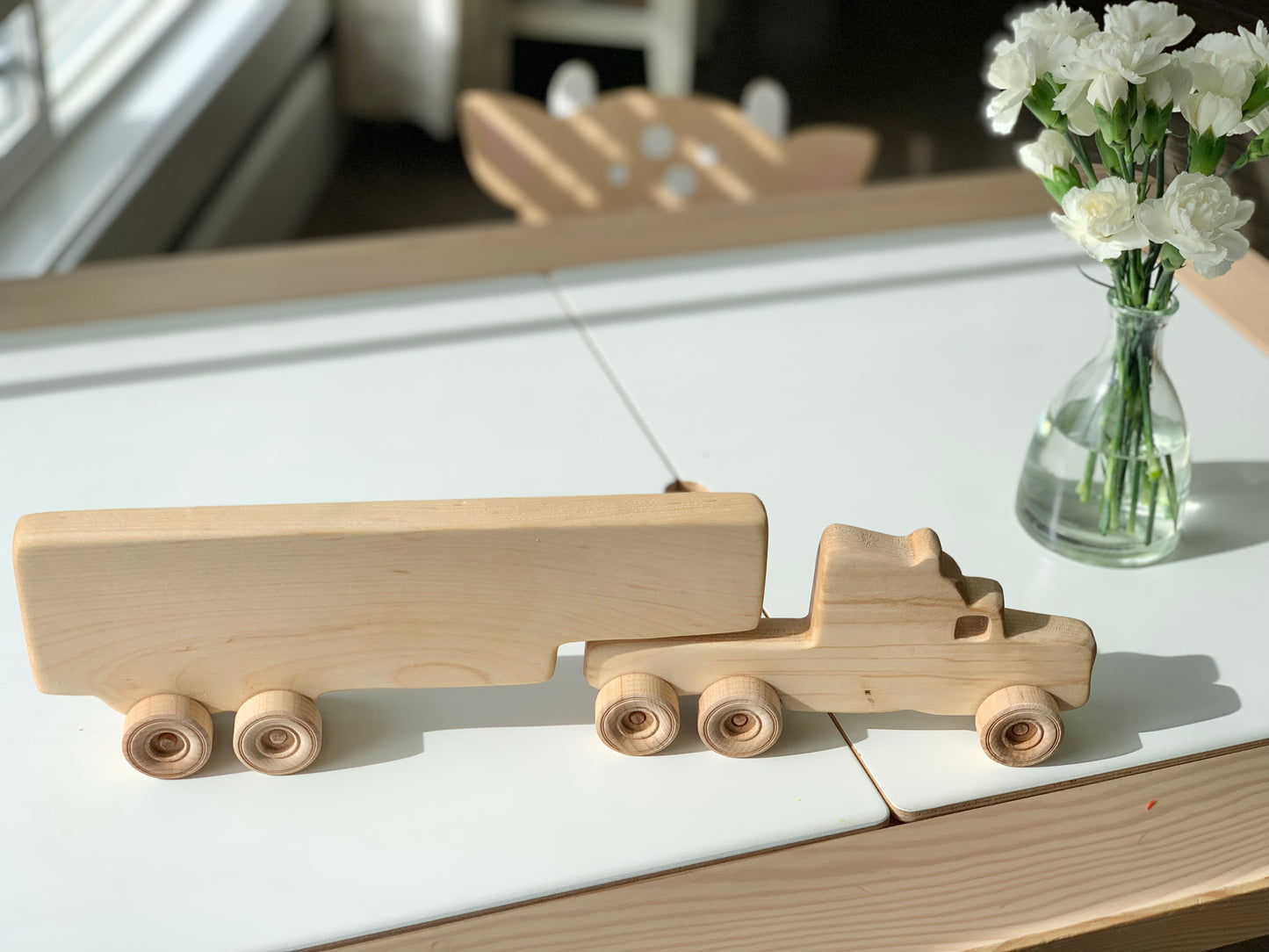 Wooden Toy Semi Truck / Push Car
