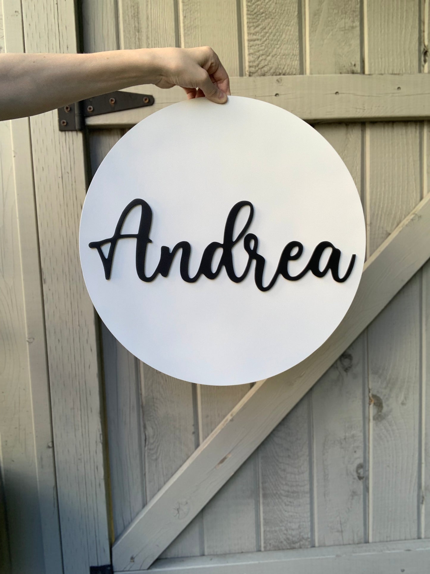 3D Round Name Sign for Nursery, Family or Wedding