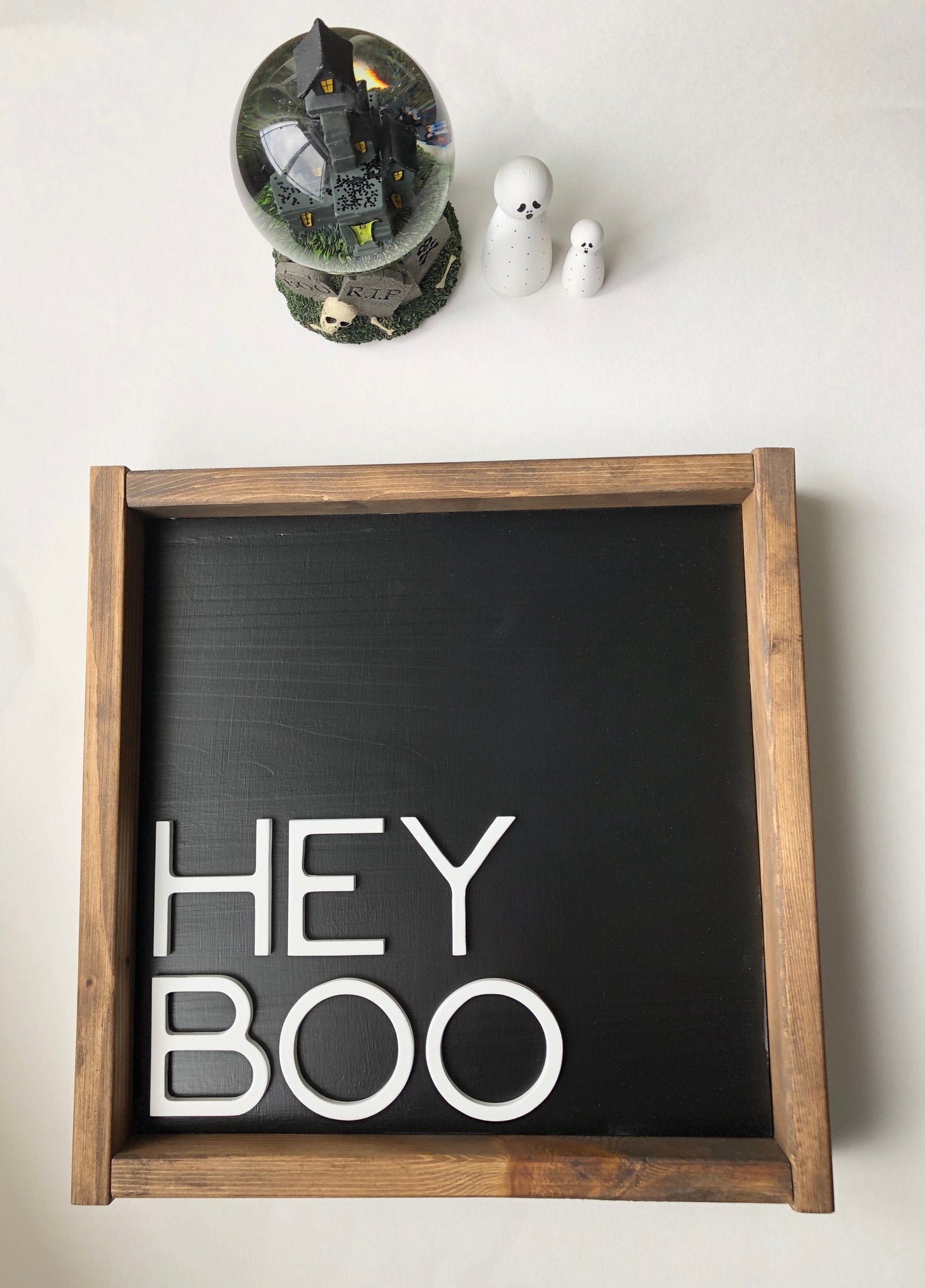 3D HEY BOO framed sign