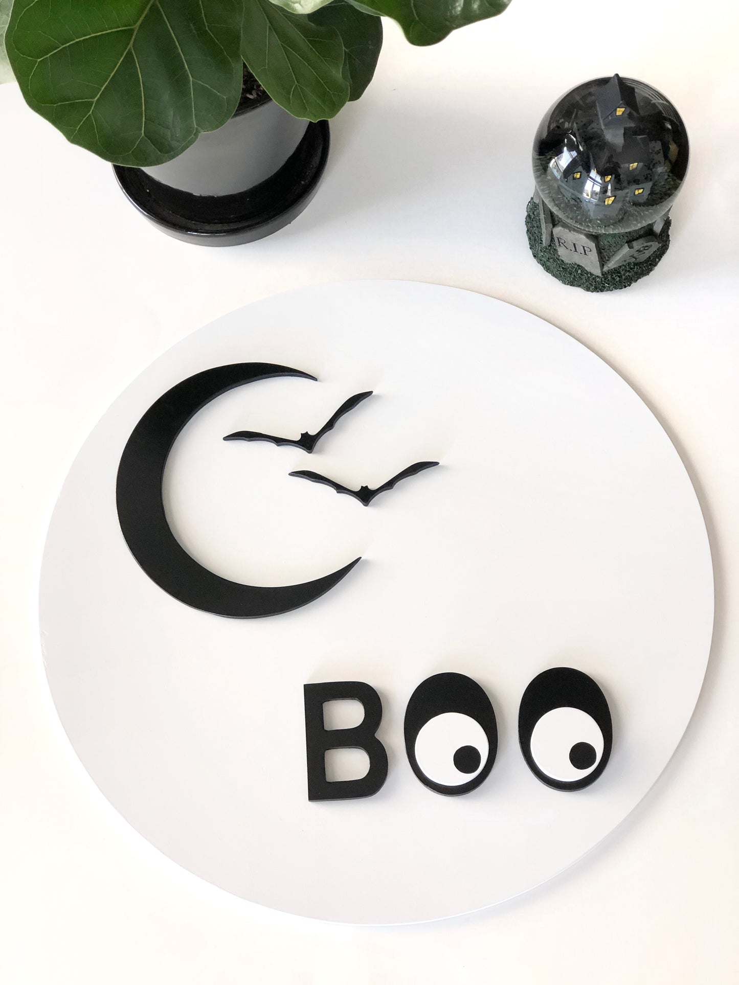 3D Boo Sign with Moon