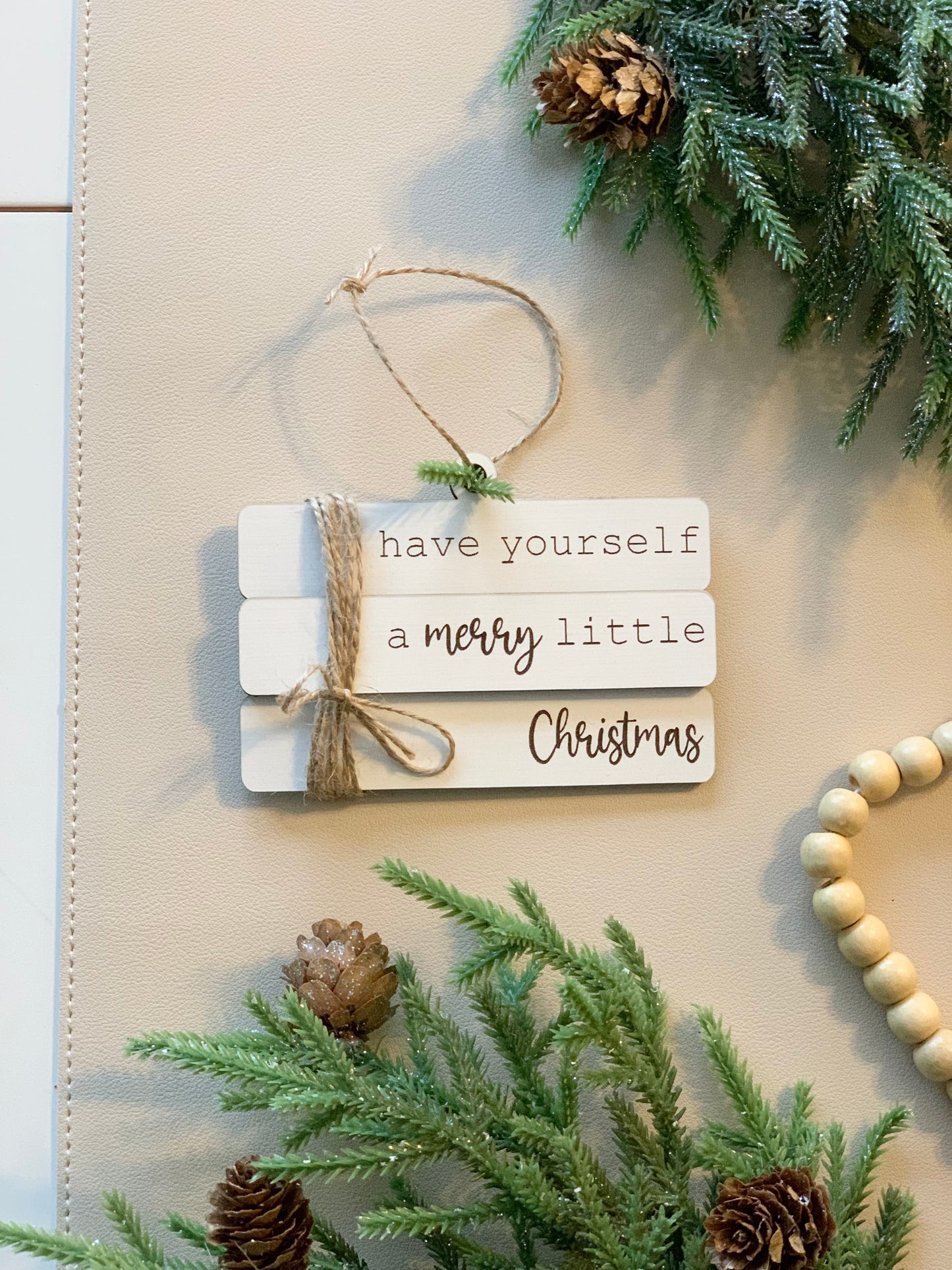 Have Yourself a Merry Little Christmas Book Stack Christmas Ornaments
