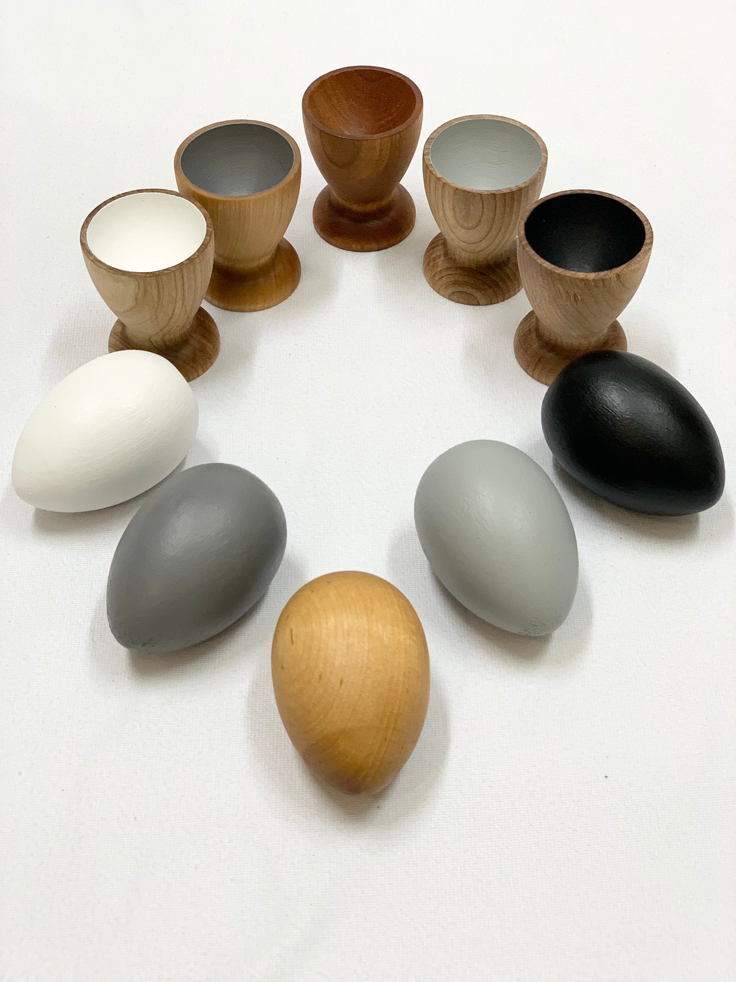 Monochrome Matching Eggs & Cups