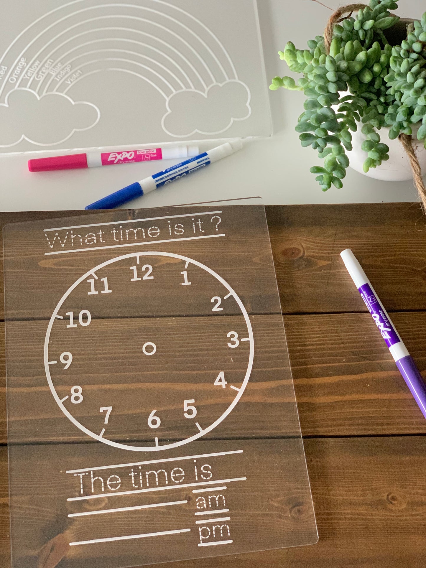 What time is it? Acrylic Dry Erase Board