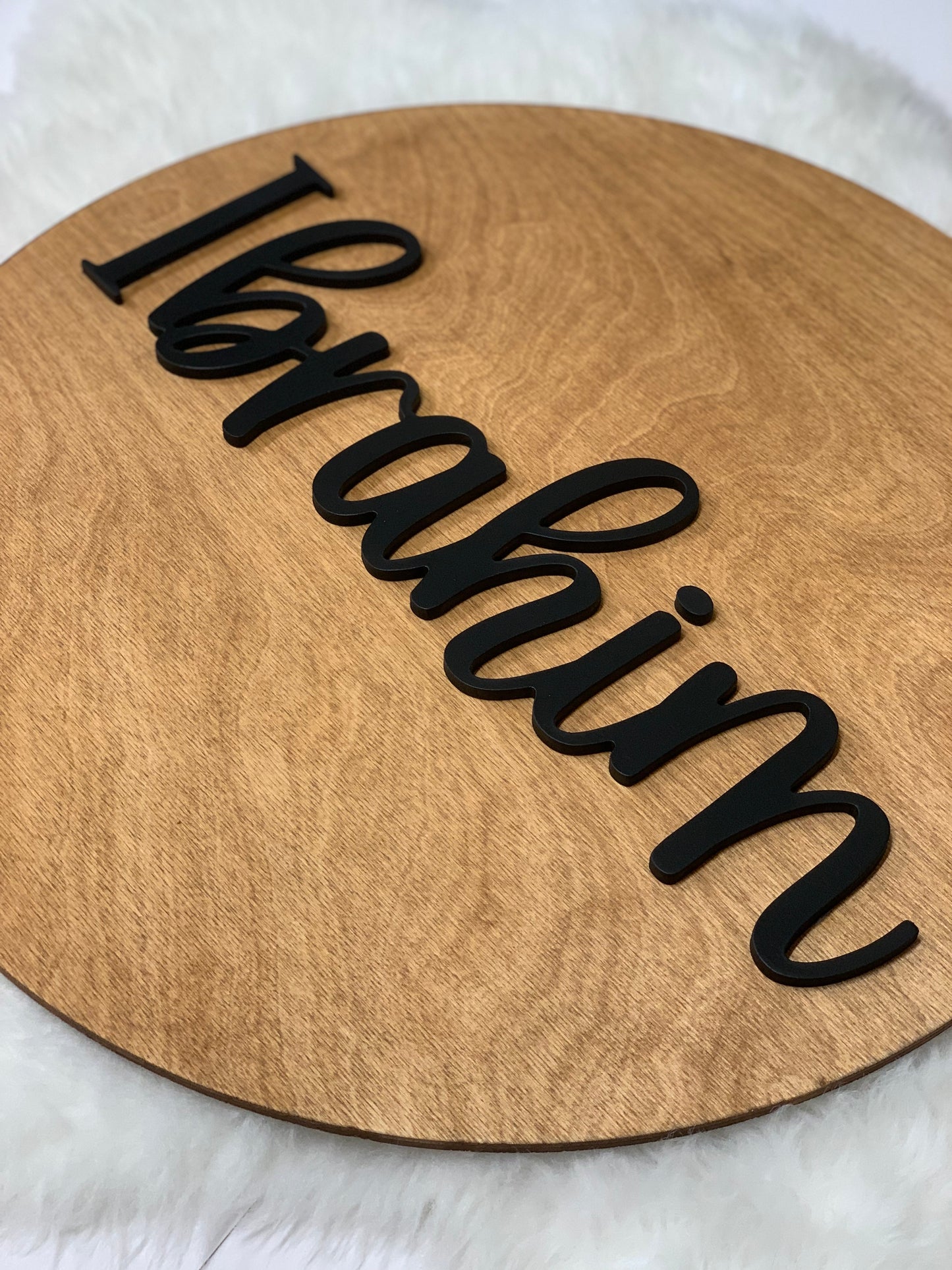 3D Round Name Sign