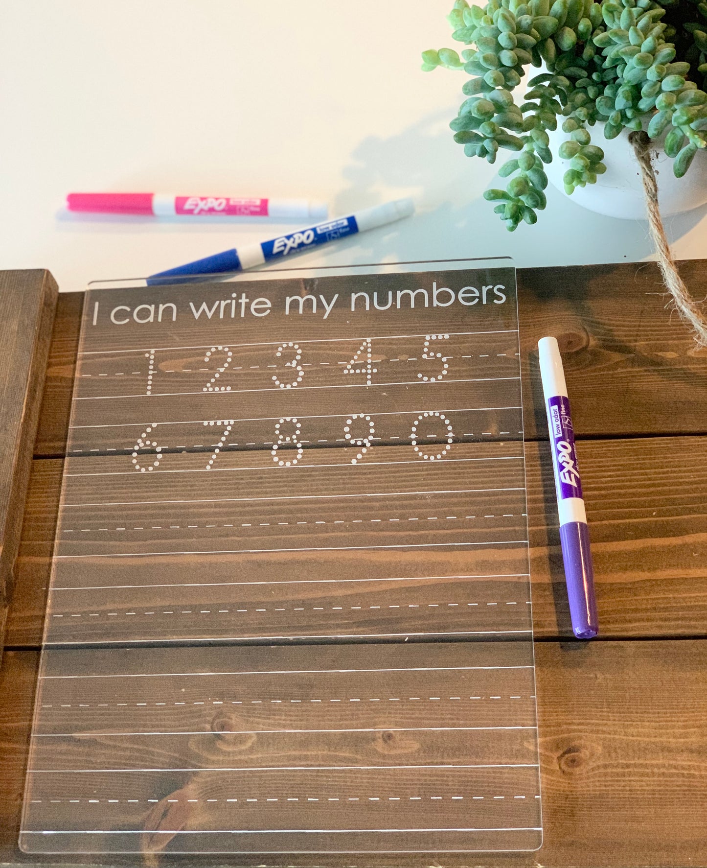 I can write my numbers Acrylic Dry Erase Board
