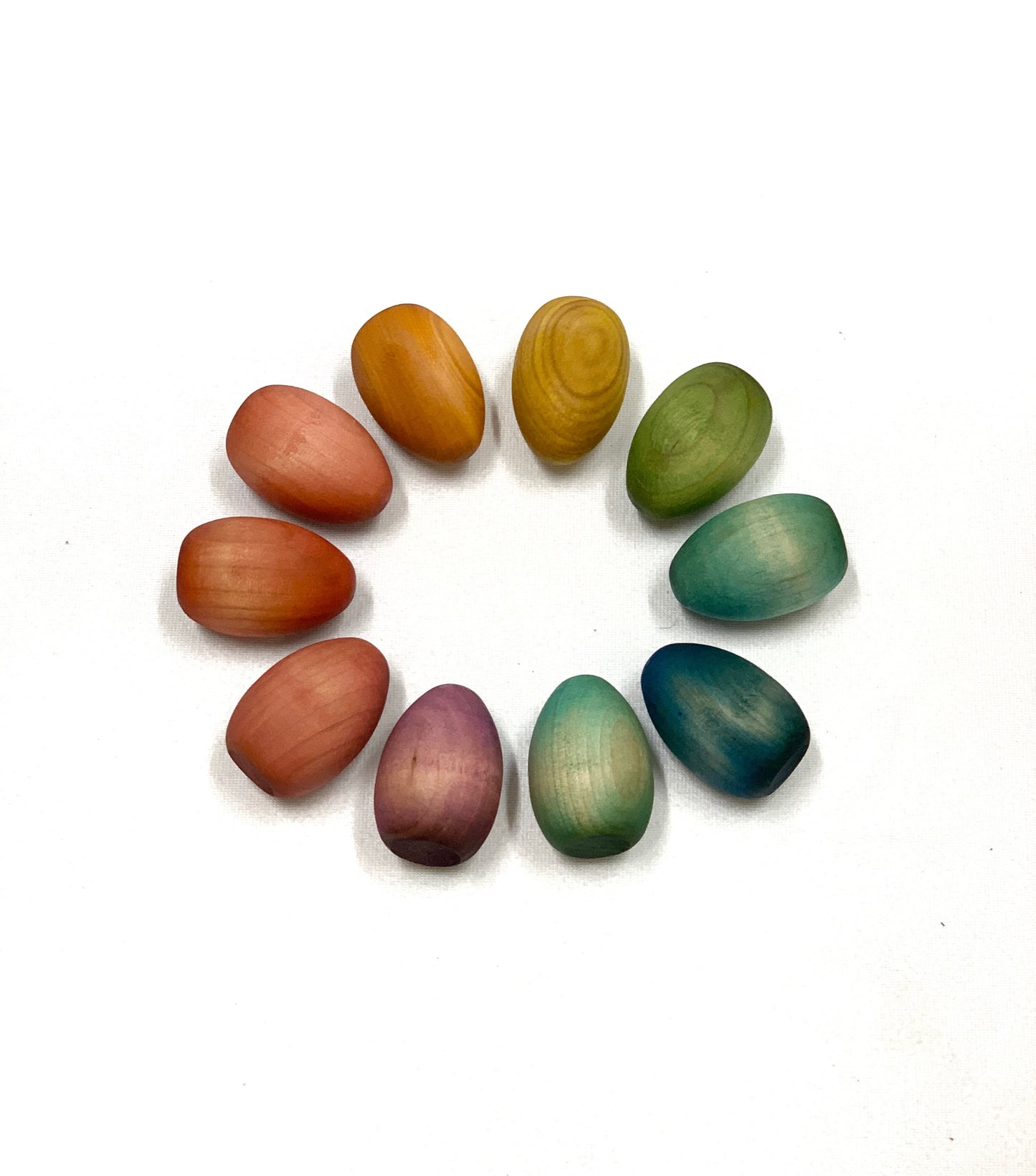 Naturally Dyed Wooden Eggs
