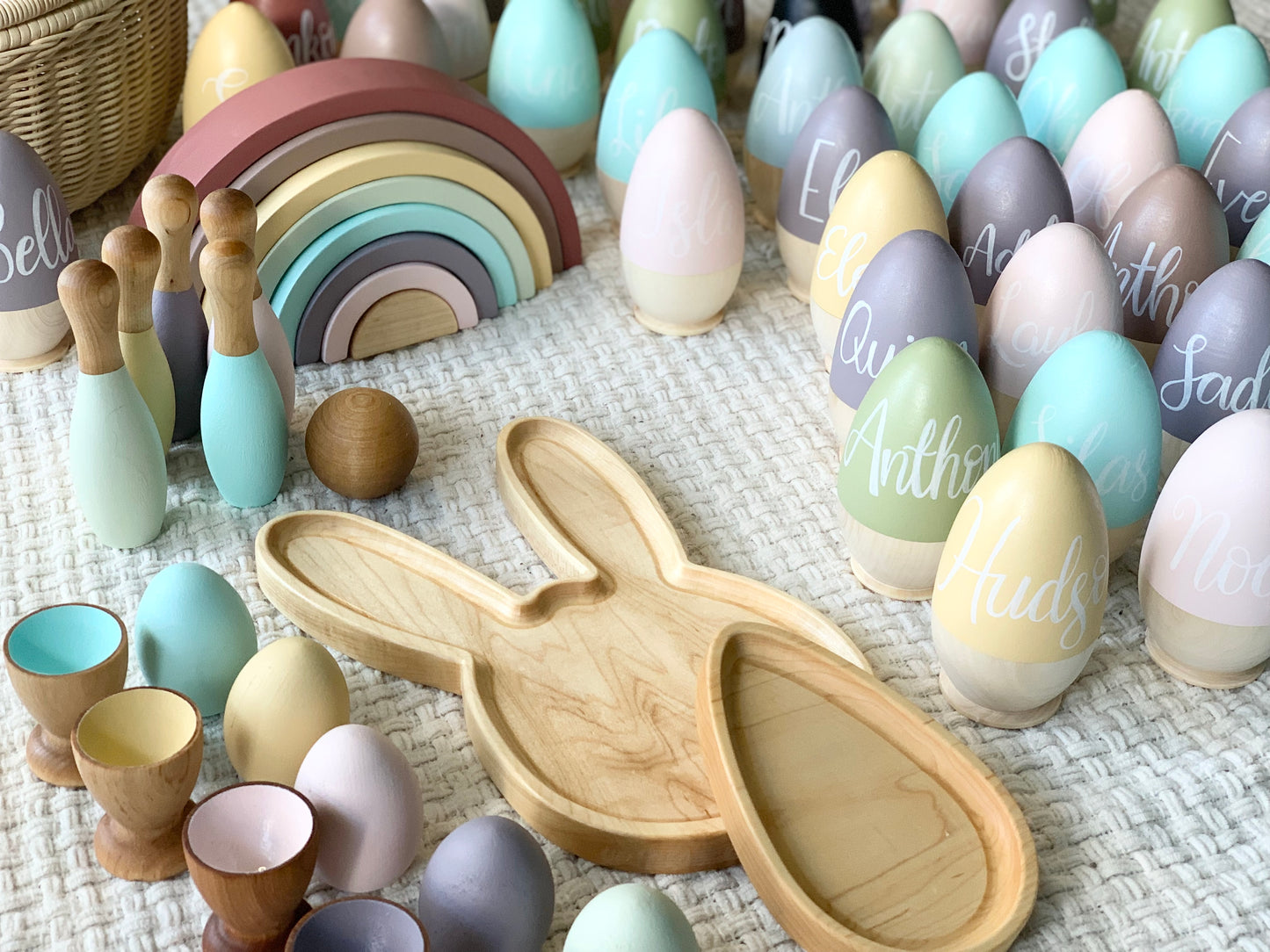 Hollow Fillable Wooden Easter Egg, Available Natural or Painted