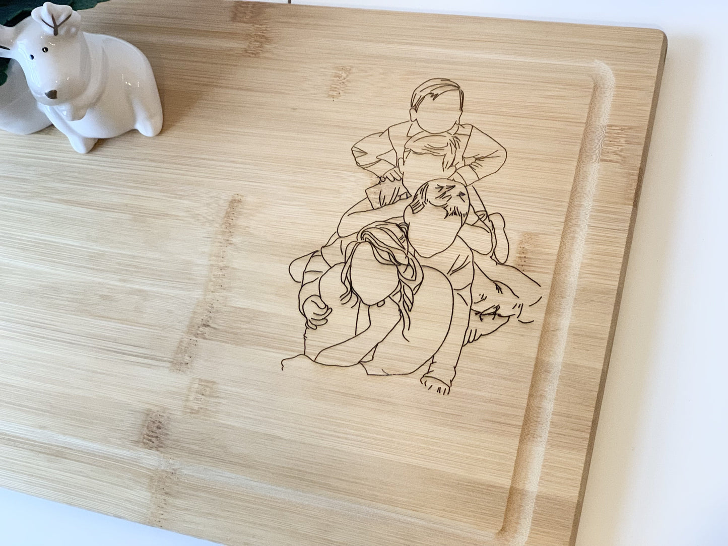 Personalized Family Portrait Line Drawing Cutting / Serving / Charcuterie Board