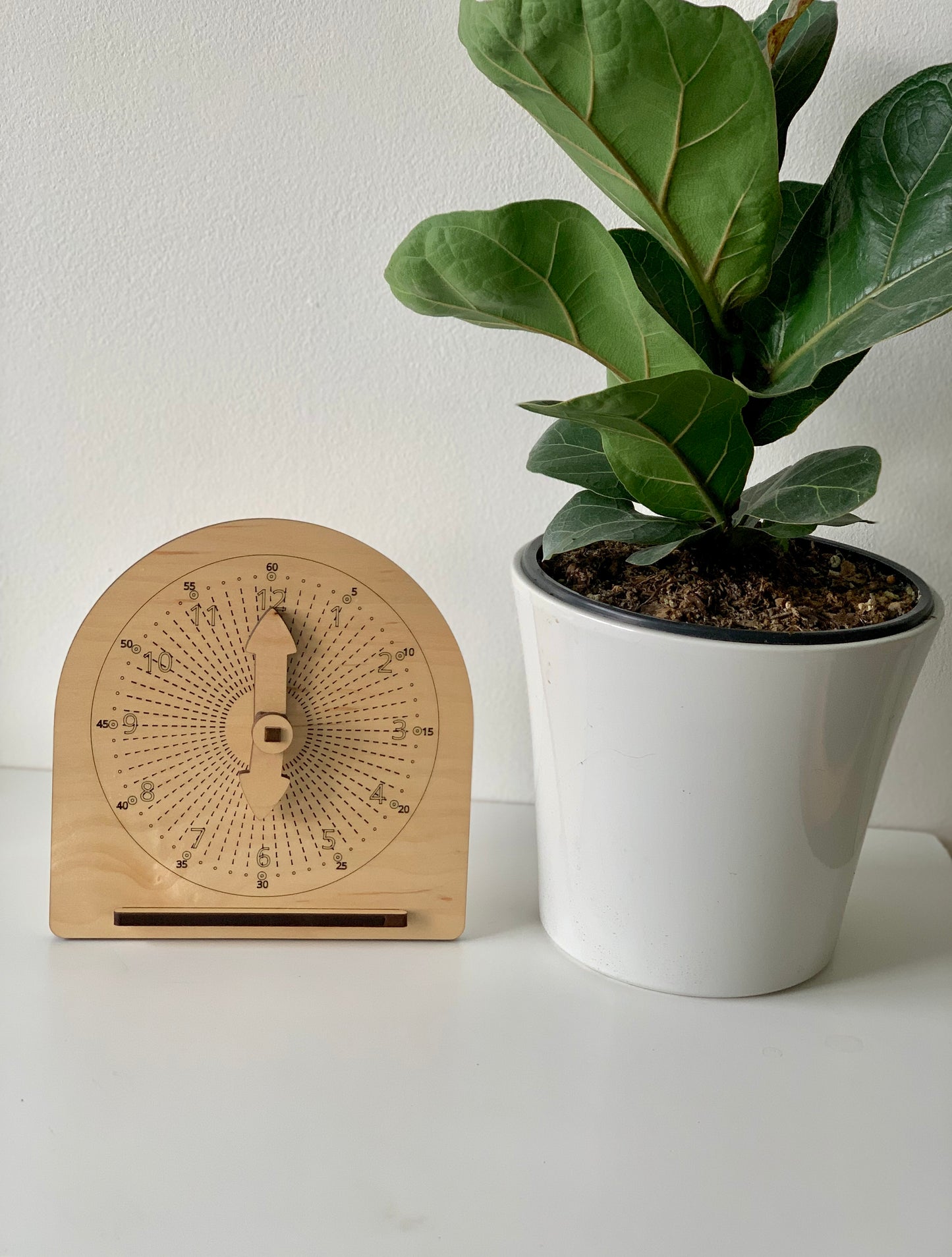 Free Standing Wooden Educational Learning Clock