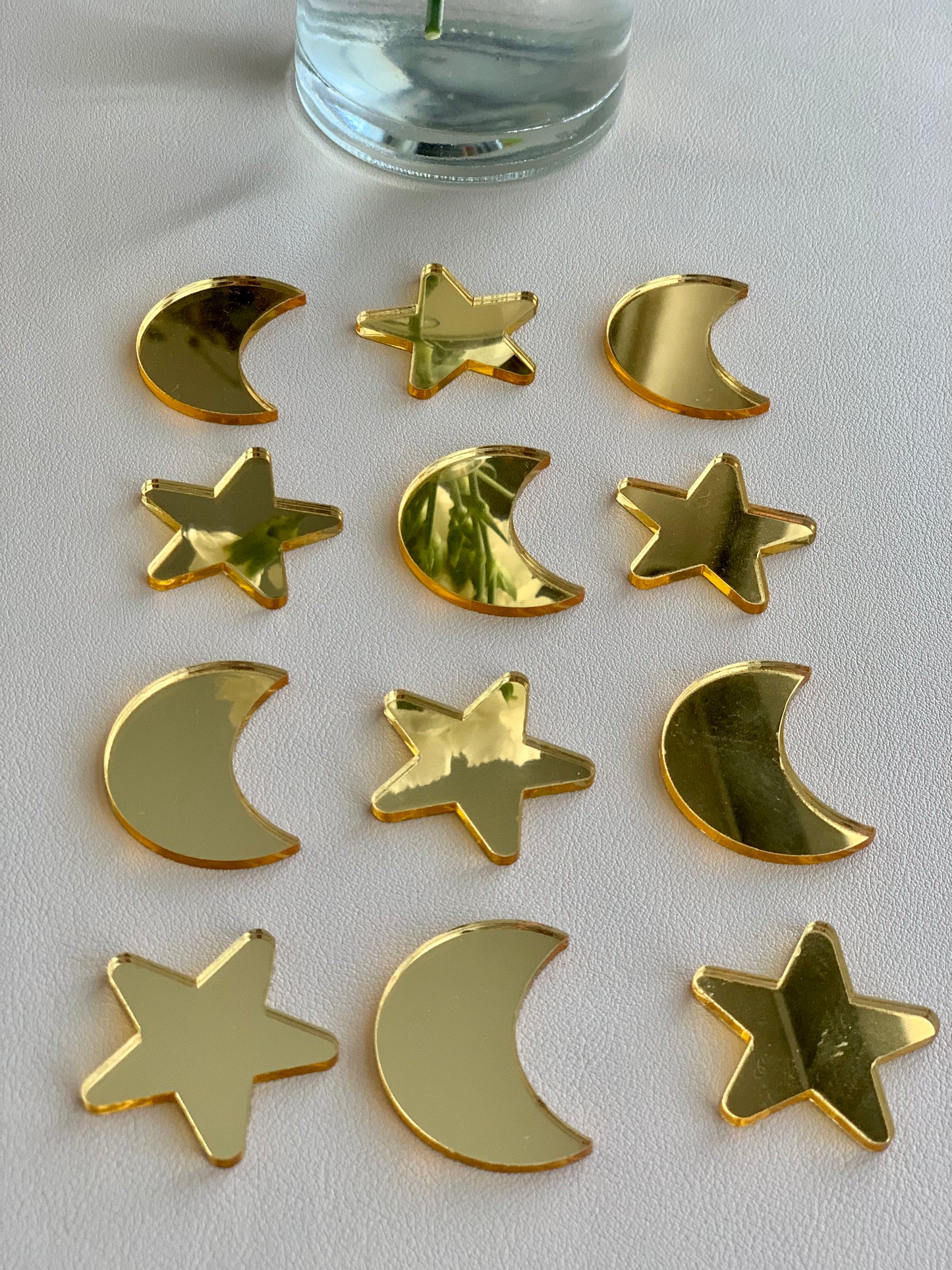 Gold Moons & Stars Acrylic Shapes / Loose Parts