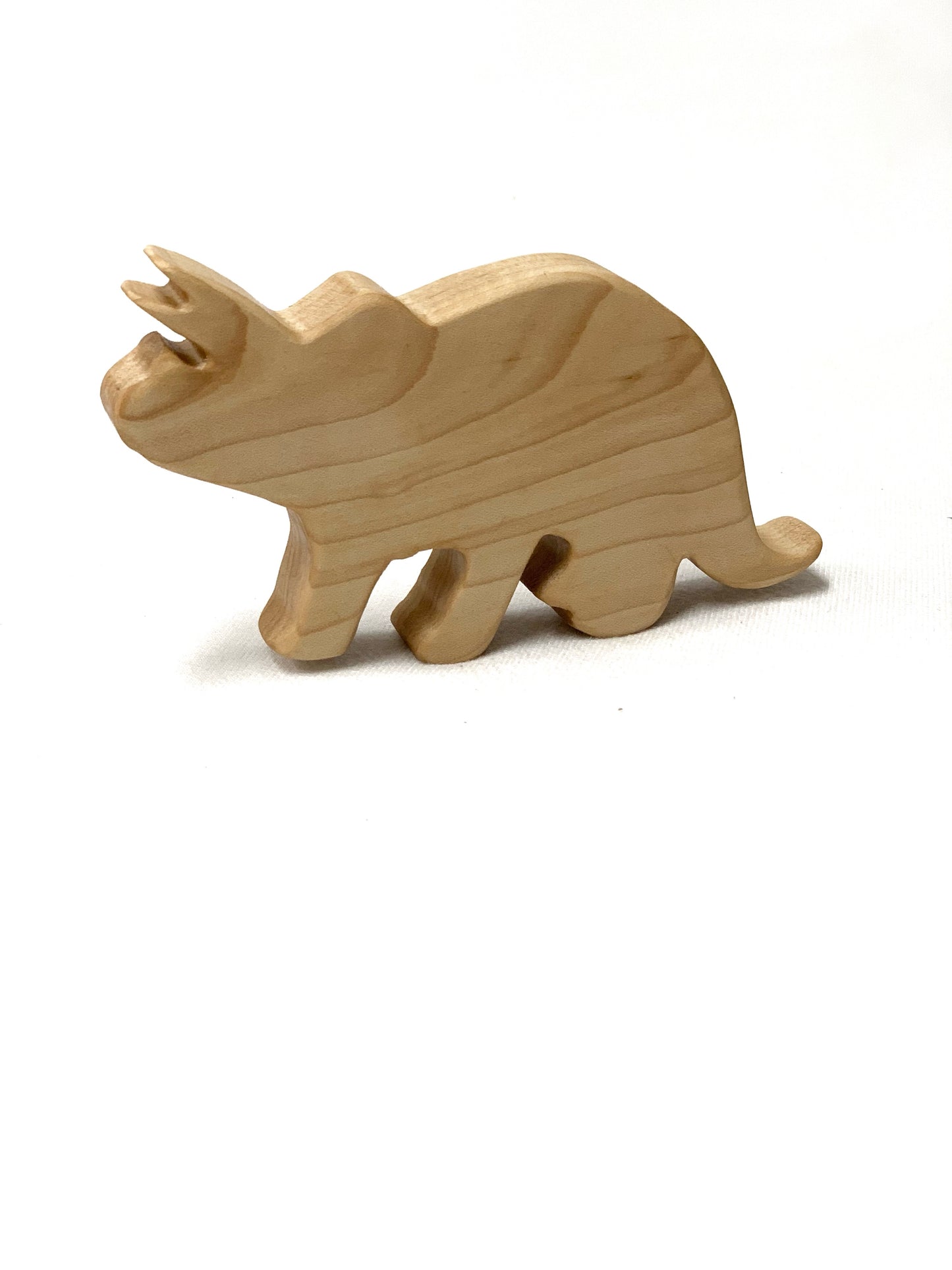 Triceratops Dinosaur Wood Toy Figurine