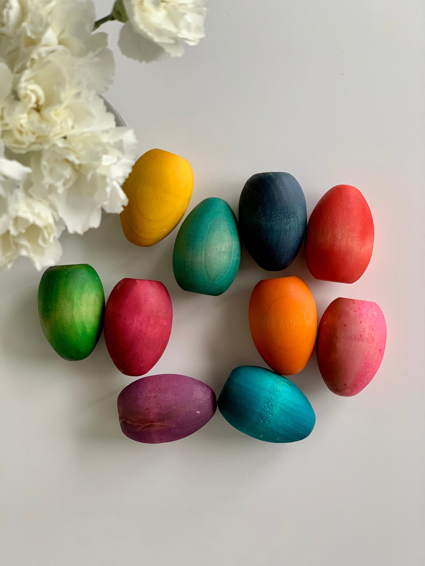 Ready to Ship Naturally Dyed Wooden Eggs