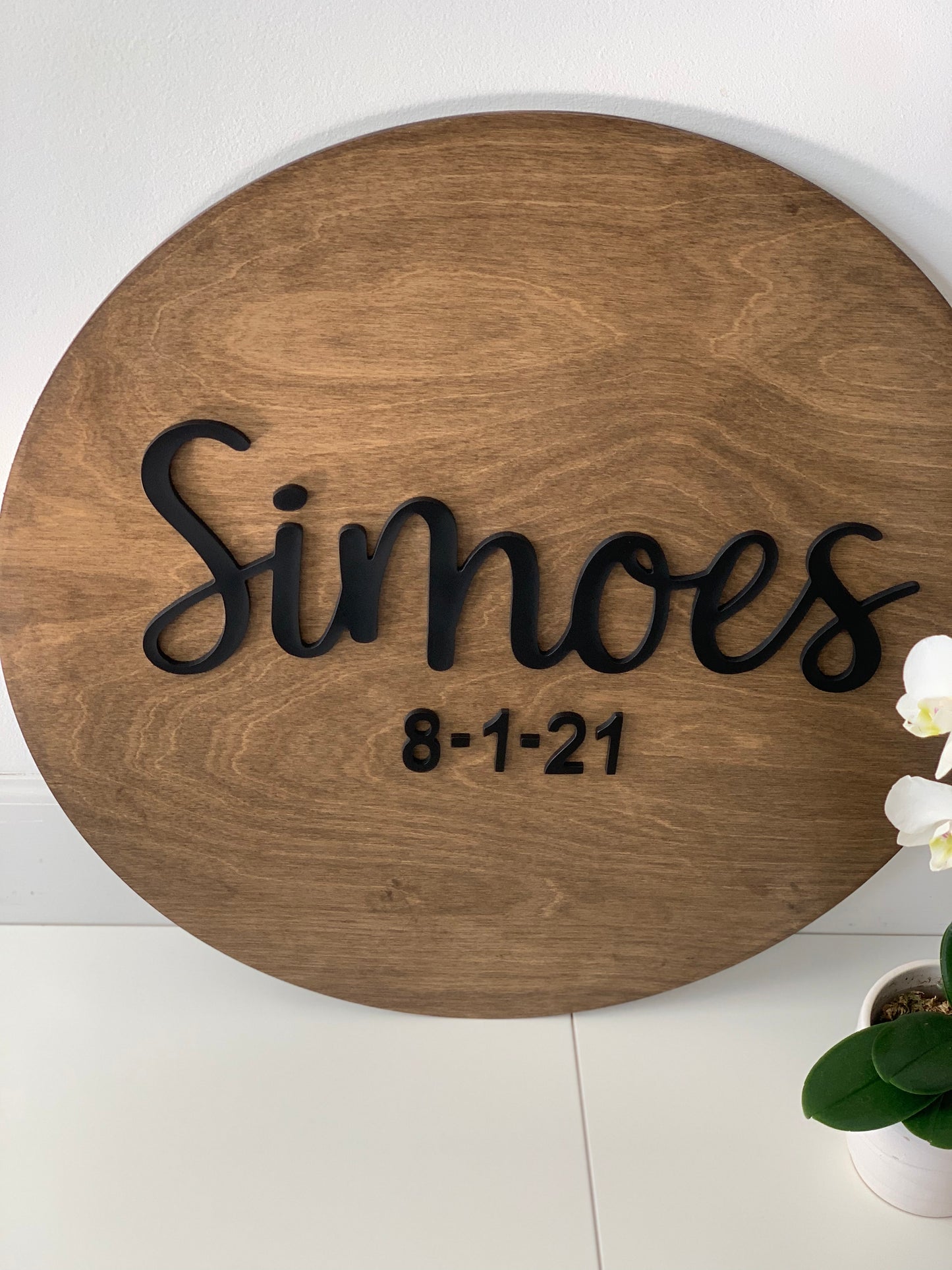 3D Round Last Name Sign/Guest Book Alternative