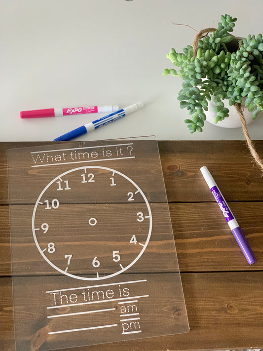 What time is it? Acrylic Dry Erase Board