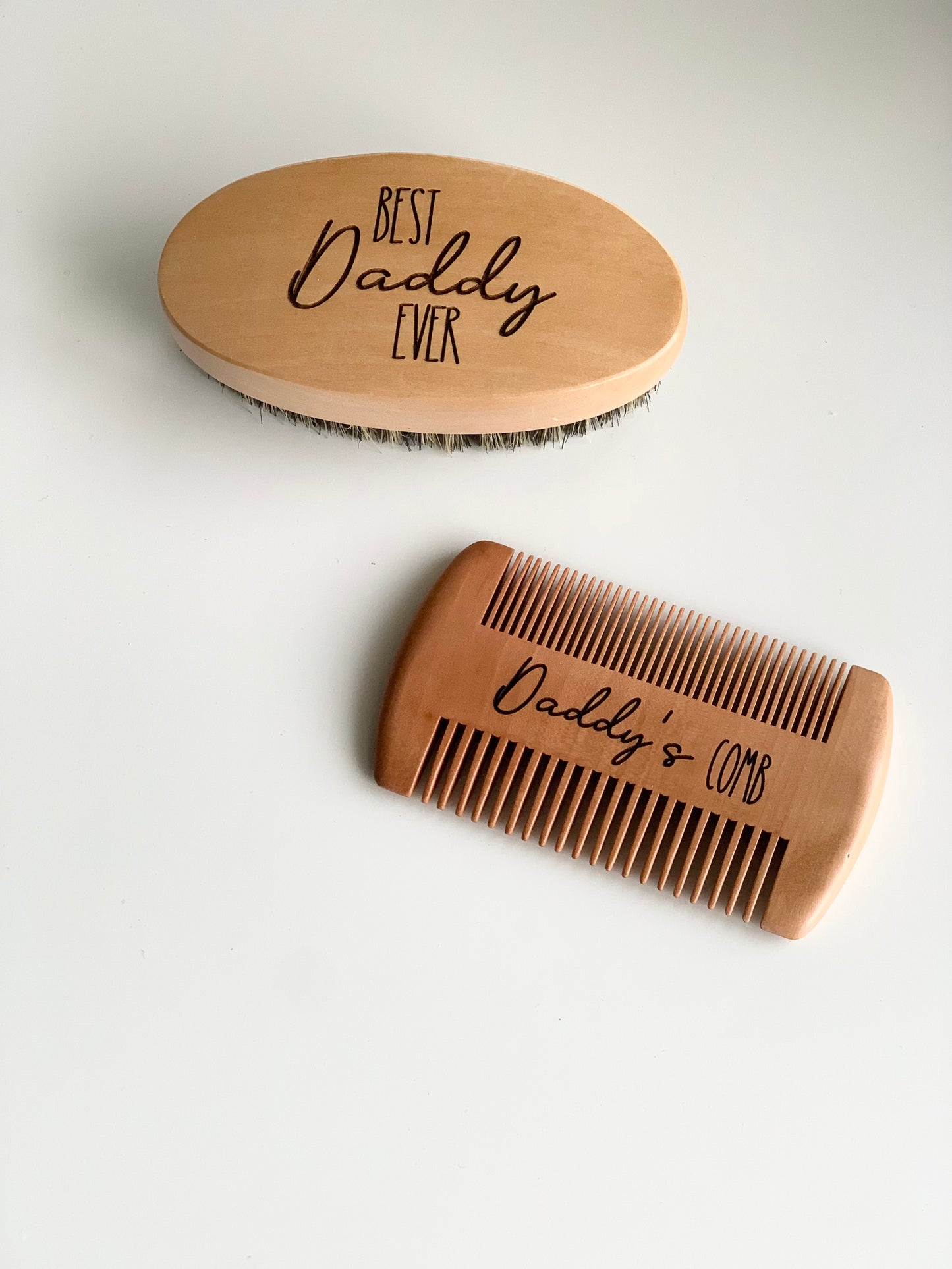 Custom Wooden Beard Brush & Comb