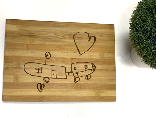Engraved Cutting Board featuring Your Children’s Artwork